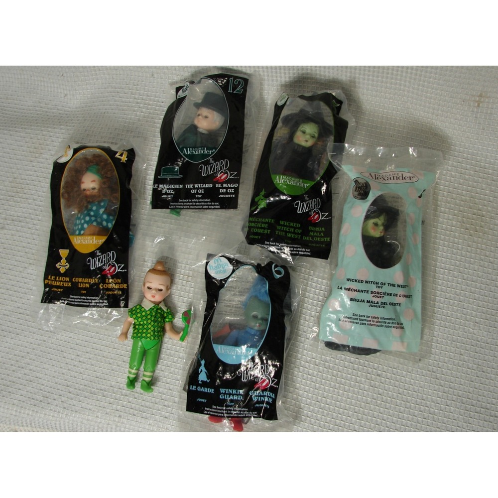 Lot of 6 2007 McDonald's Madame Alexander Wizard of Oz Toys Wicked Witch Lion